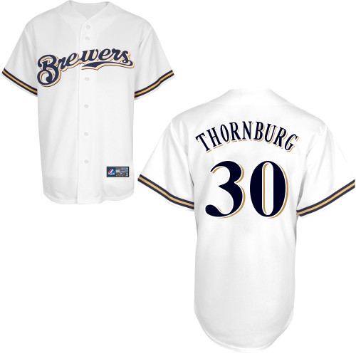 Tyler Thornburg #30 Youth Baseball Jersey-Milwaukee Brewers Authentic Home White Cool Base MLB Jersey
